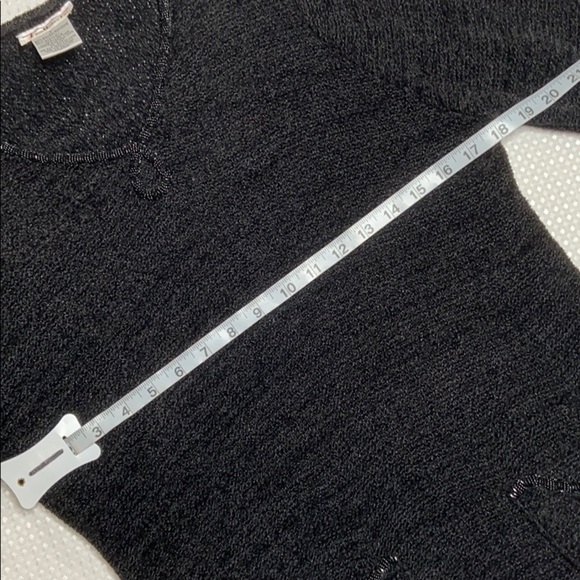 Black Chenille Top with Beaded Rope Detail Talbots - Picture 4 of 8